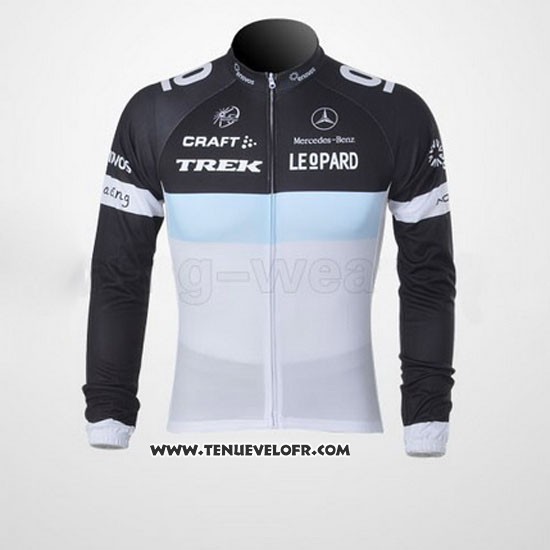 2011 Maillot Ciclismo Trek Leqpard Noir et Azur Manches Longues et Cuissard